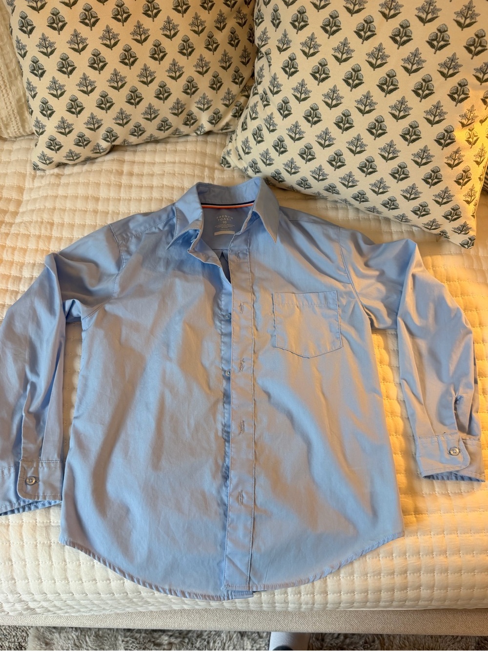 Light Blue Boys Button-Up Shirt Size 10